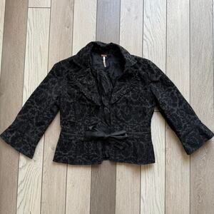 Free people black velvet blazer